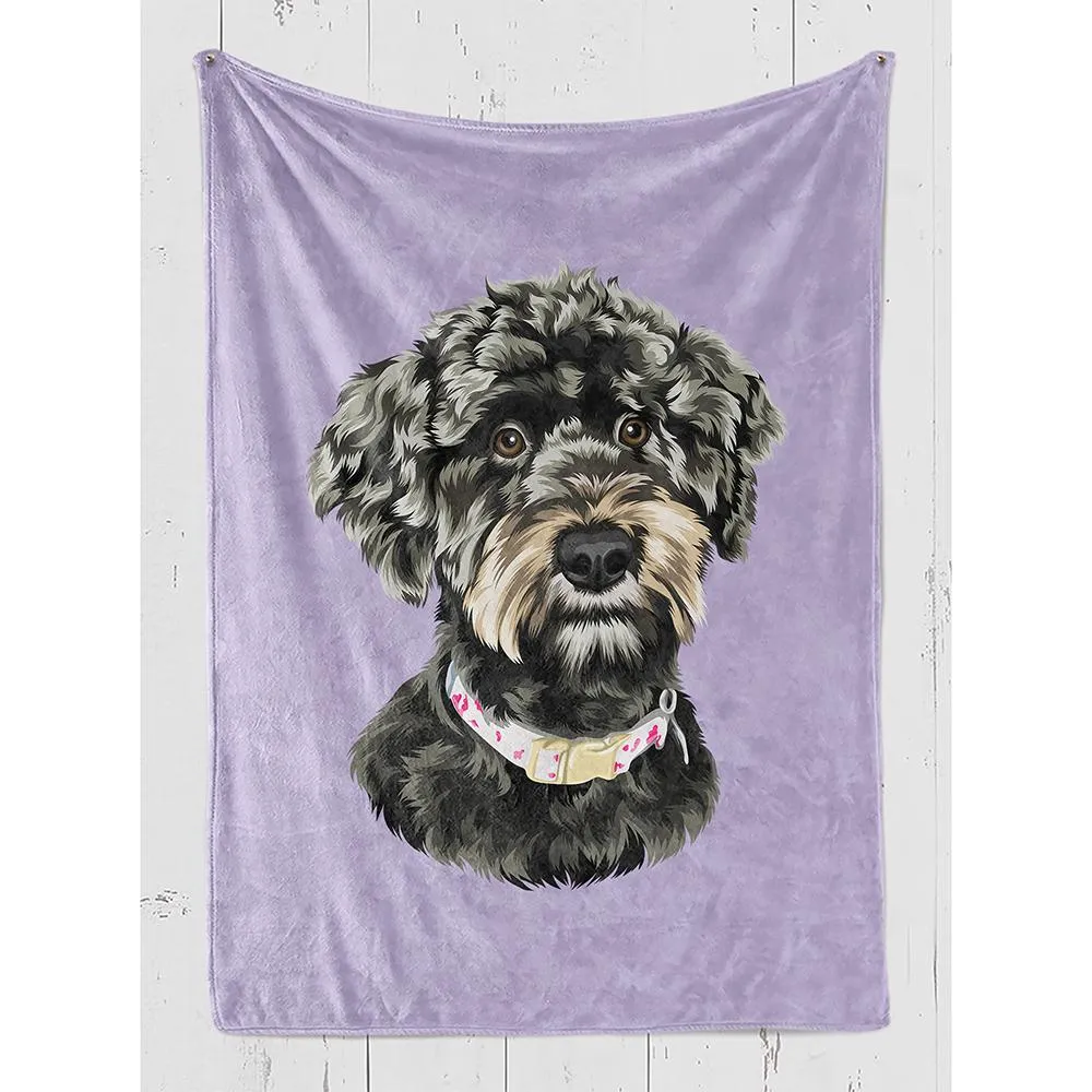 Pet Portrait Minky Fleece Blanket.