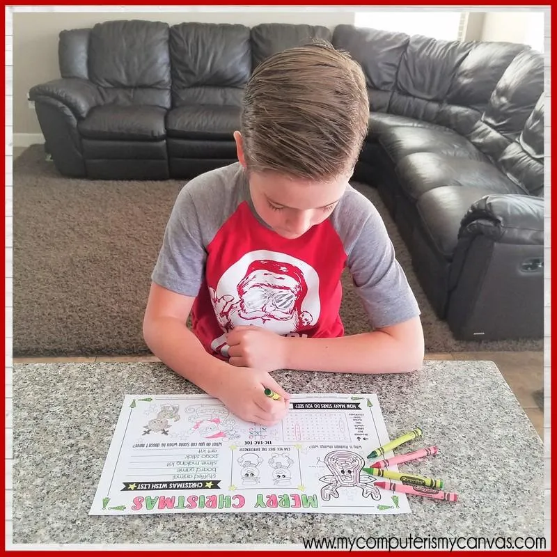 Placemat Activity Sheets {CHRISTMAS} PRINTABLE