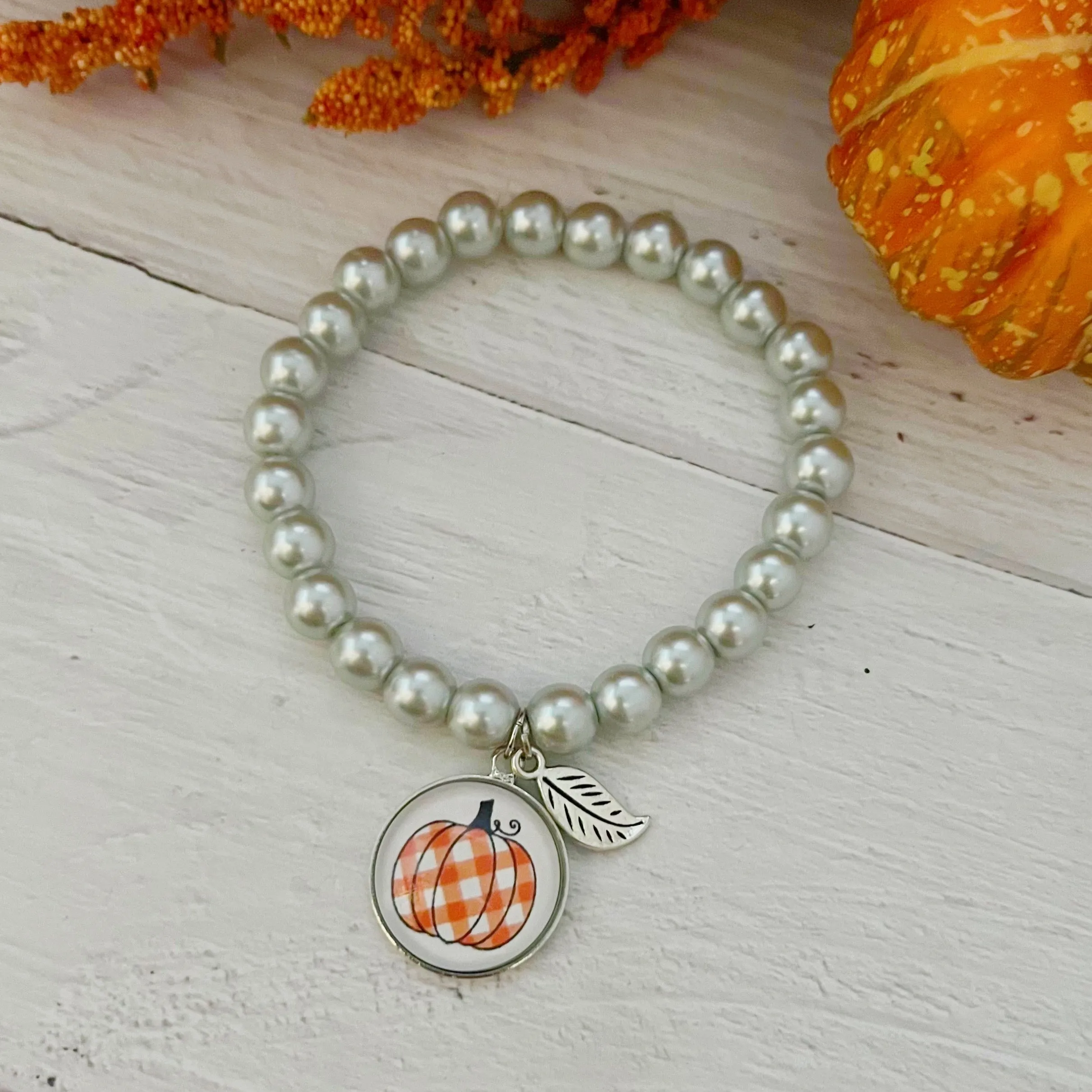 Plaid Pumpkin Bracelet