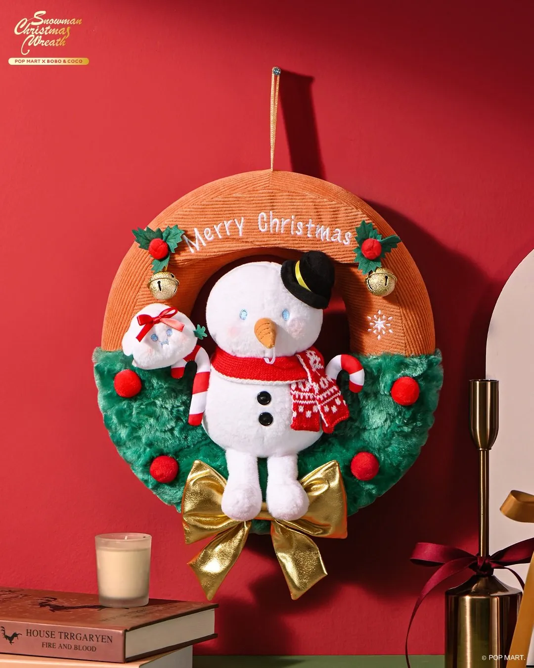 POP MART Bobo & Coco Snowman Christmas Wreath