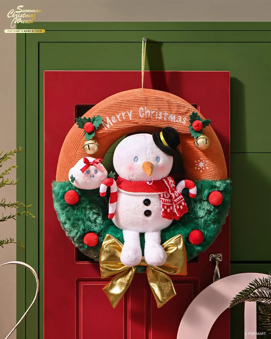 POP MART Bobo & Coco Snowman Christmas Wreath