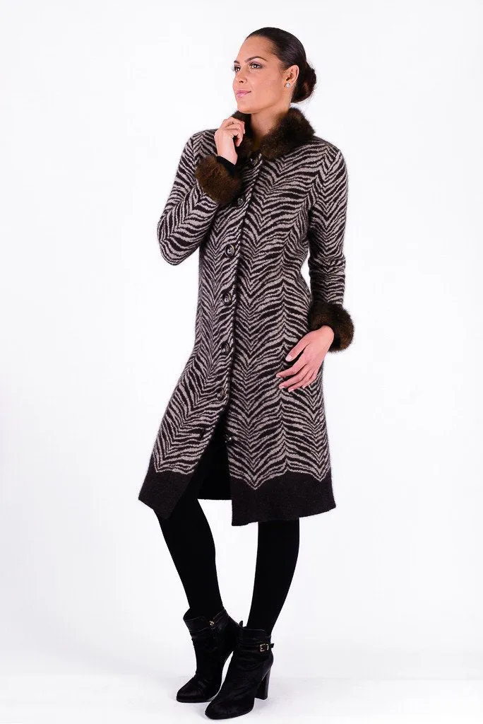 Possum Merino Safari Longline Fur Coat