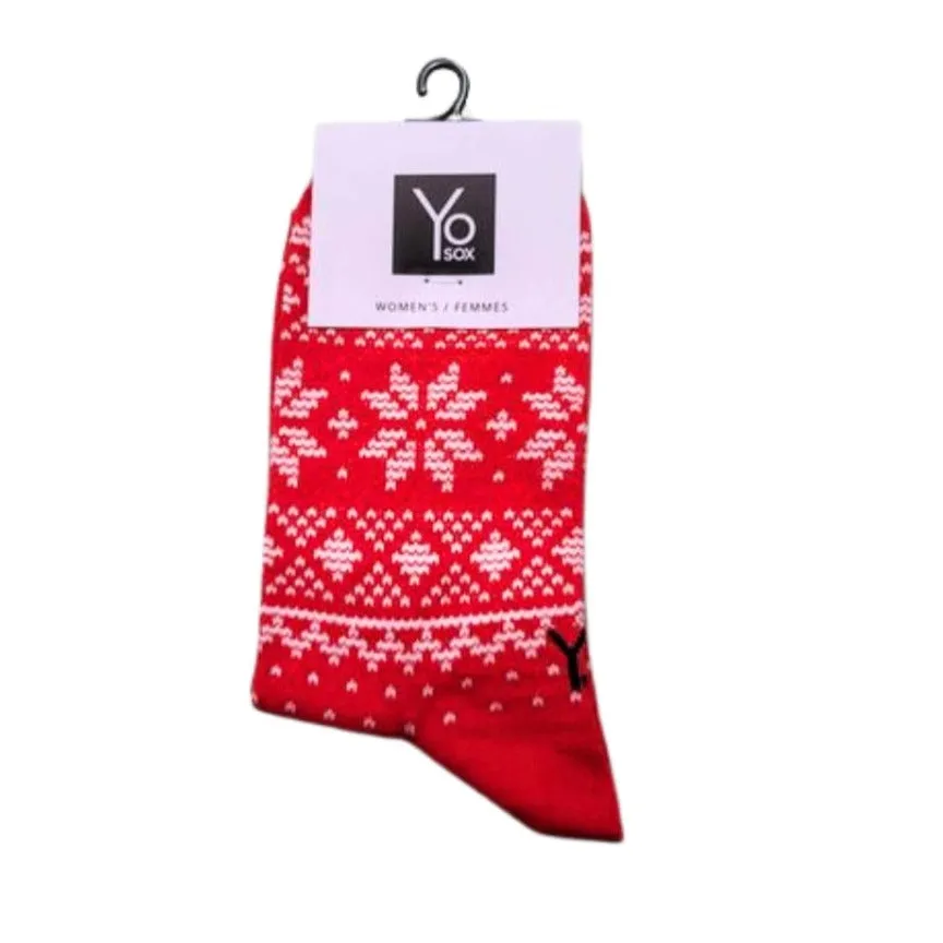 "Christmas Sweater" Cotton Dress Crew Socks by YO Sox - Medium