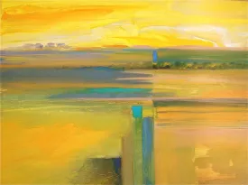 "Sun Spot" by Robert Cipriani - Yellow Abstract Painting