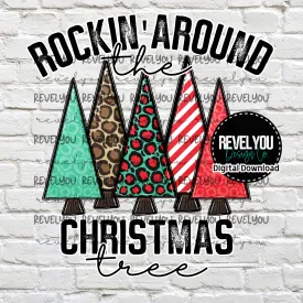 Rockin' Around The Christmas Tree Stripes - PNG