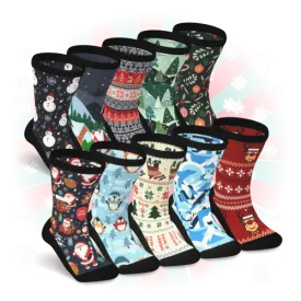 Santa's Stocking Non-Binding Diabetic Socks Bundle 10-Pack