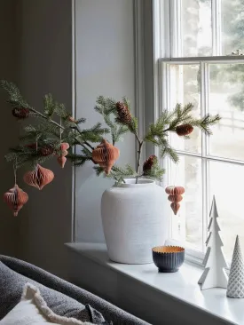 Set of 3 Artificial Fir Branches with Pine Cones