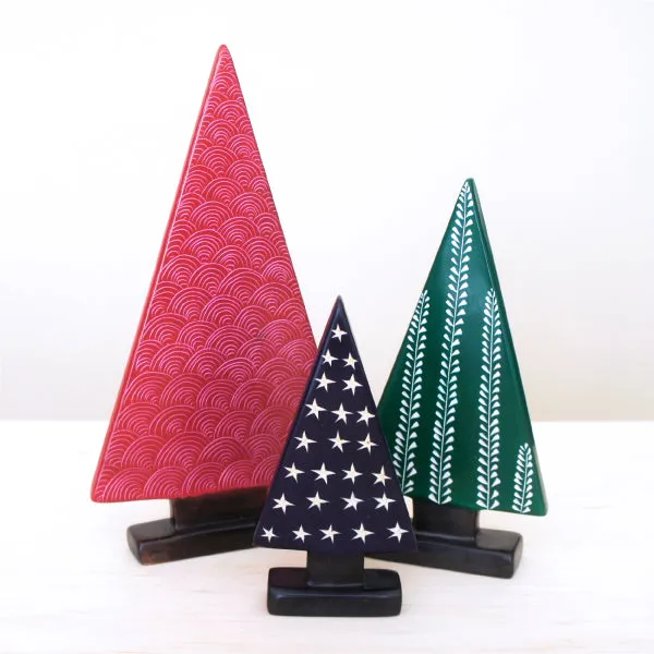 Set of 3 Soap Stone Christmas Trees