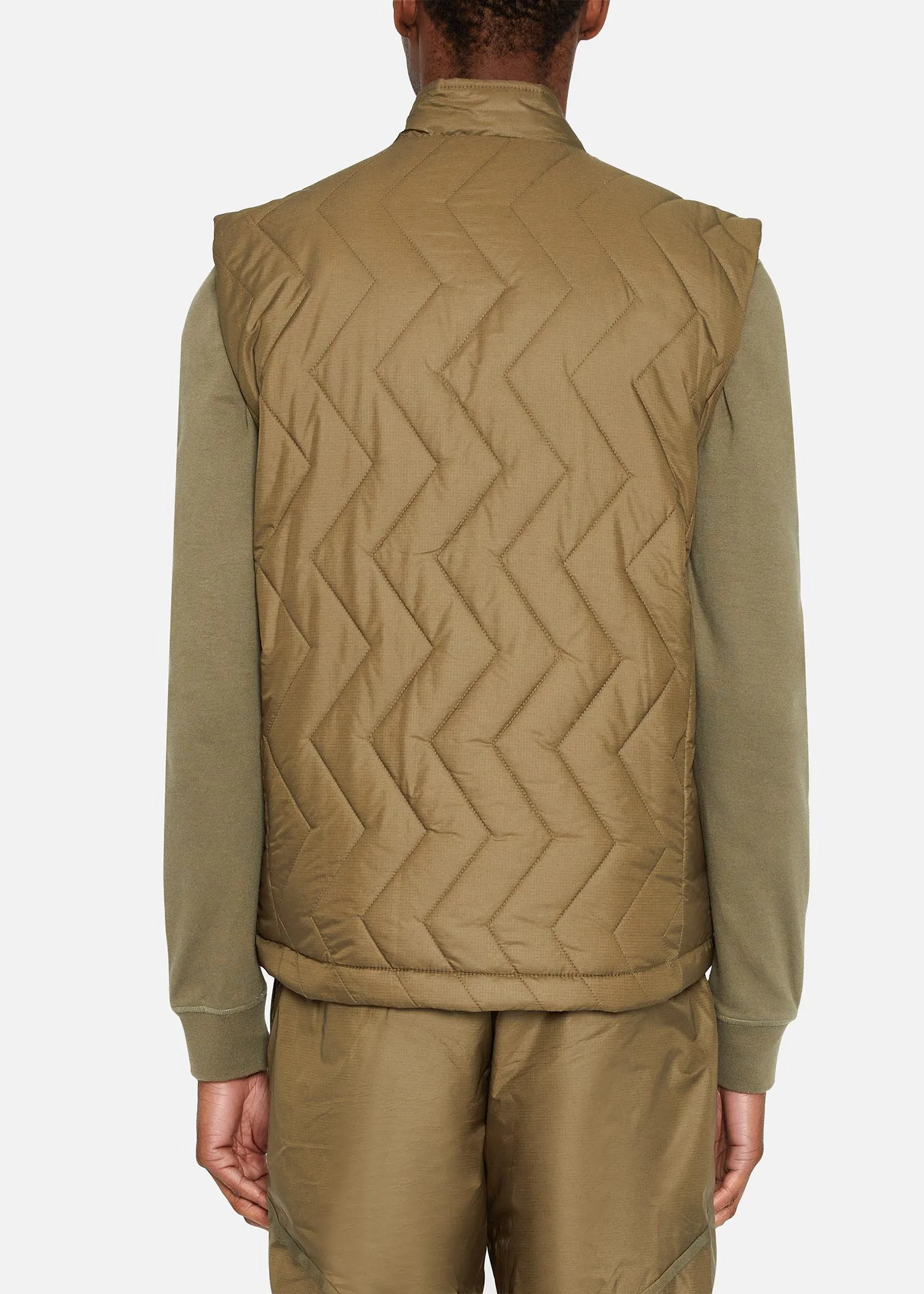 SI QUILTED GILET OLIVE