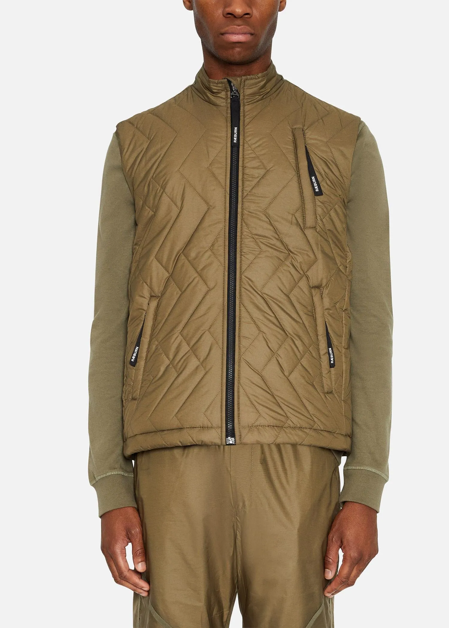 SI QUILTED GILET OLIVE