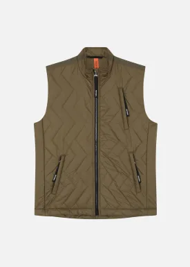 SI QUILTED GILET OLIVE