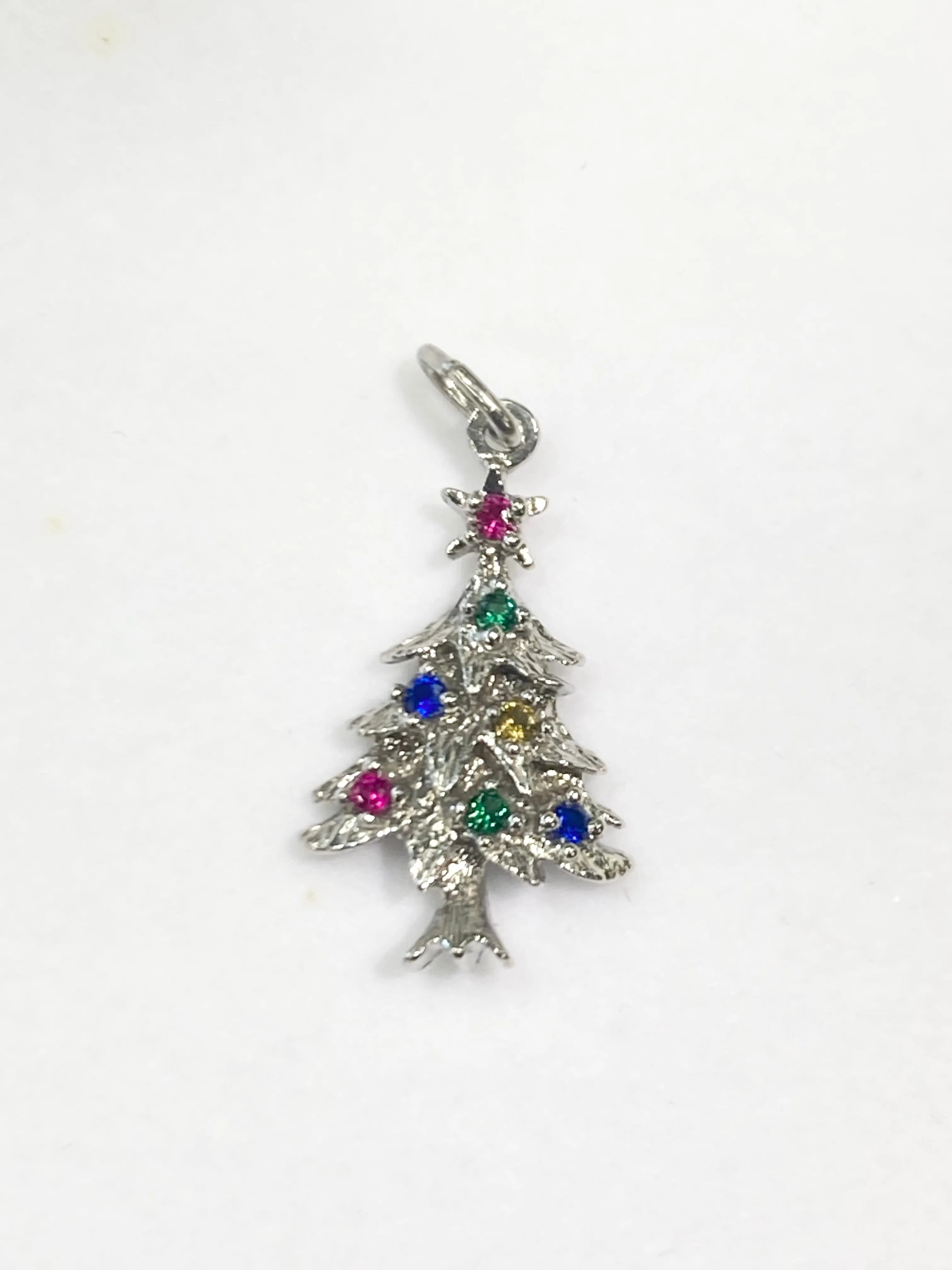 Silver Christmas Tree Charm