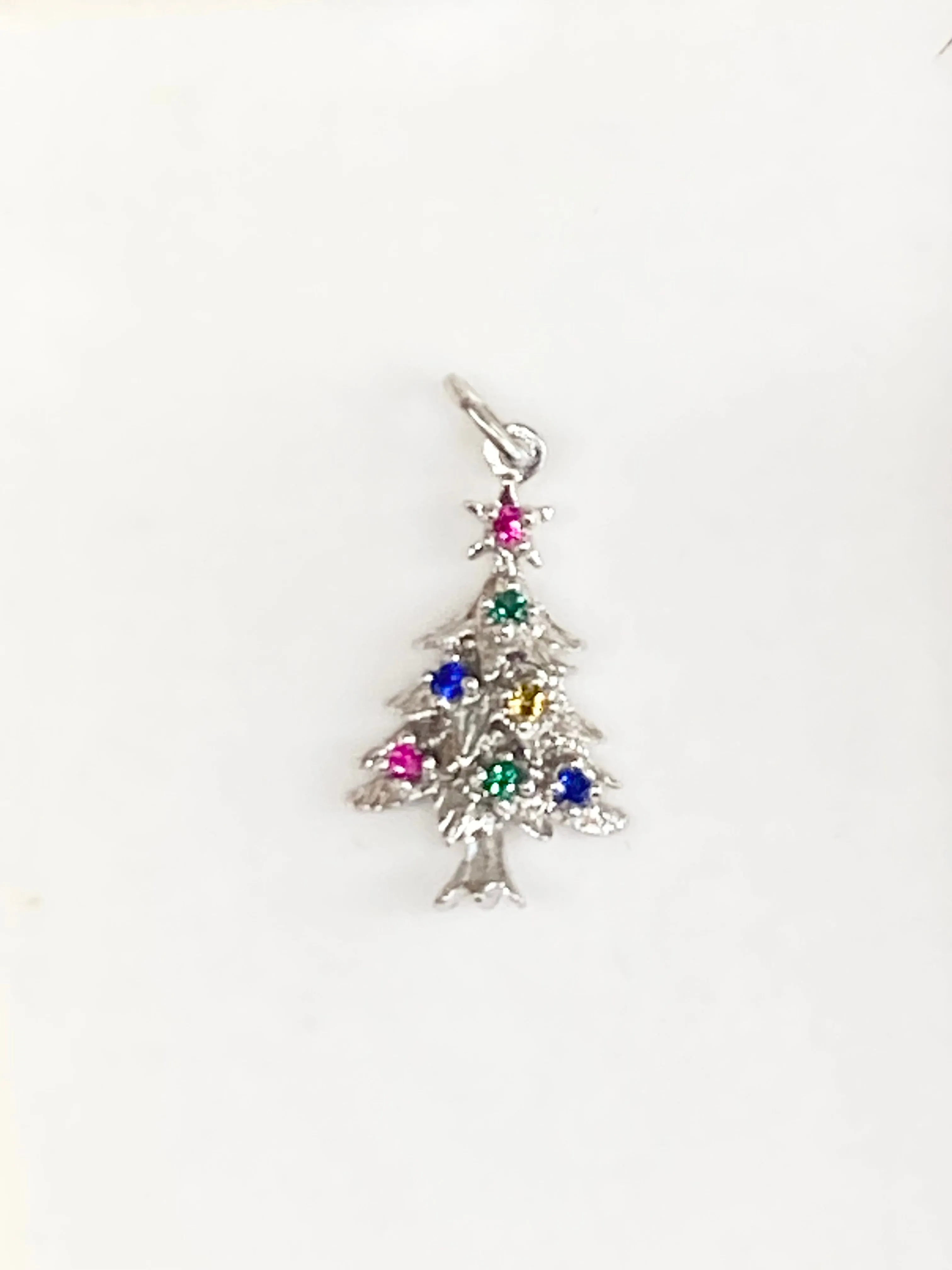 Silver Christmas Tree Charm