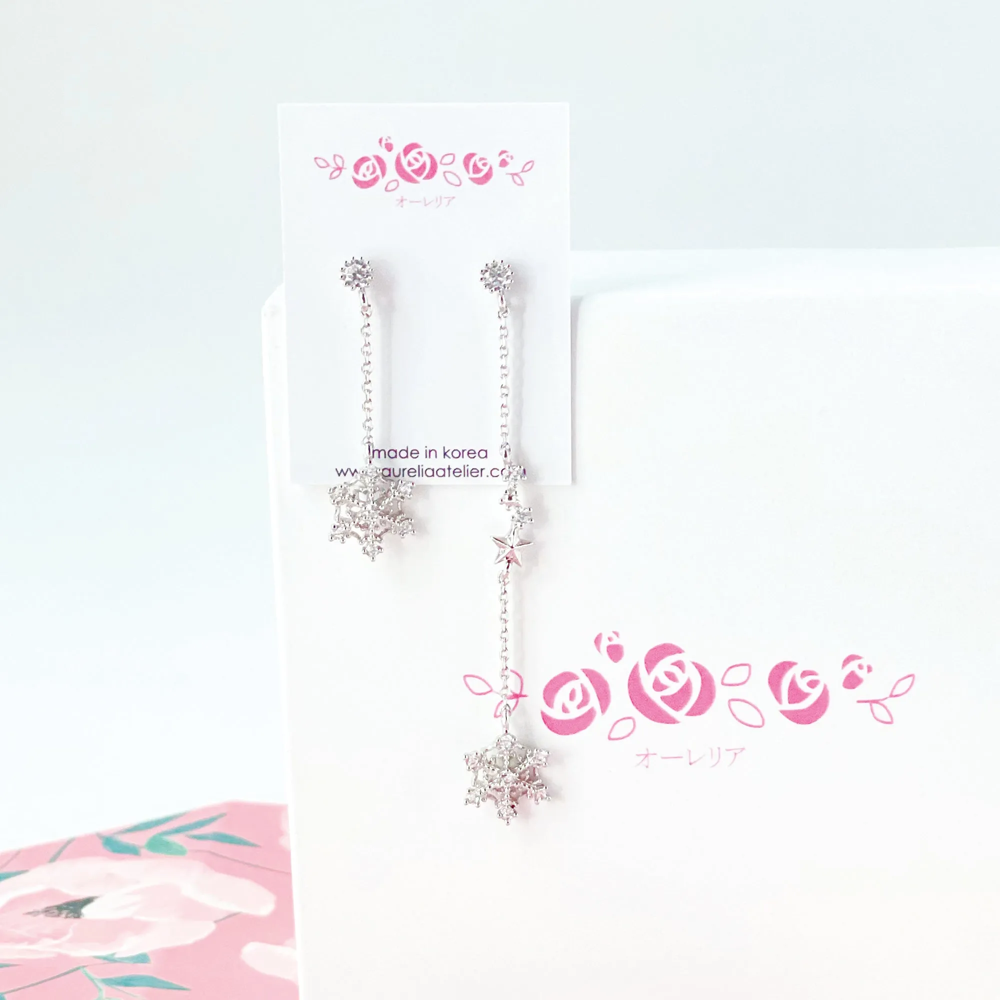 Silver Jolly Snowflake Earrings