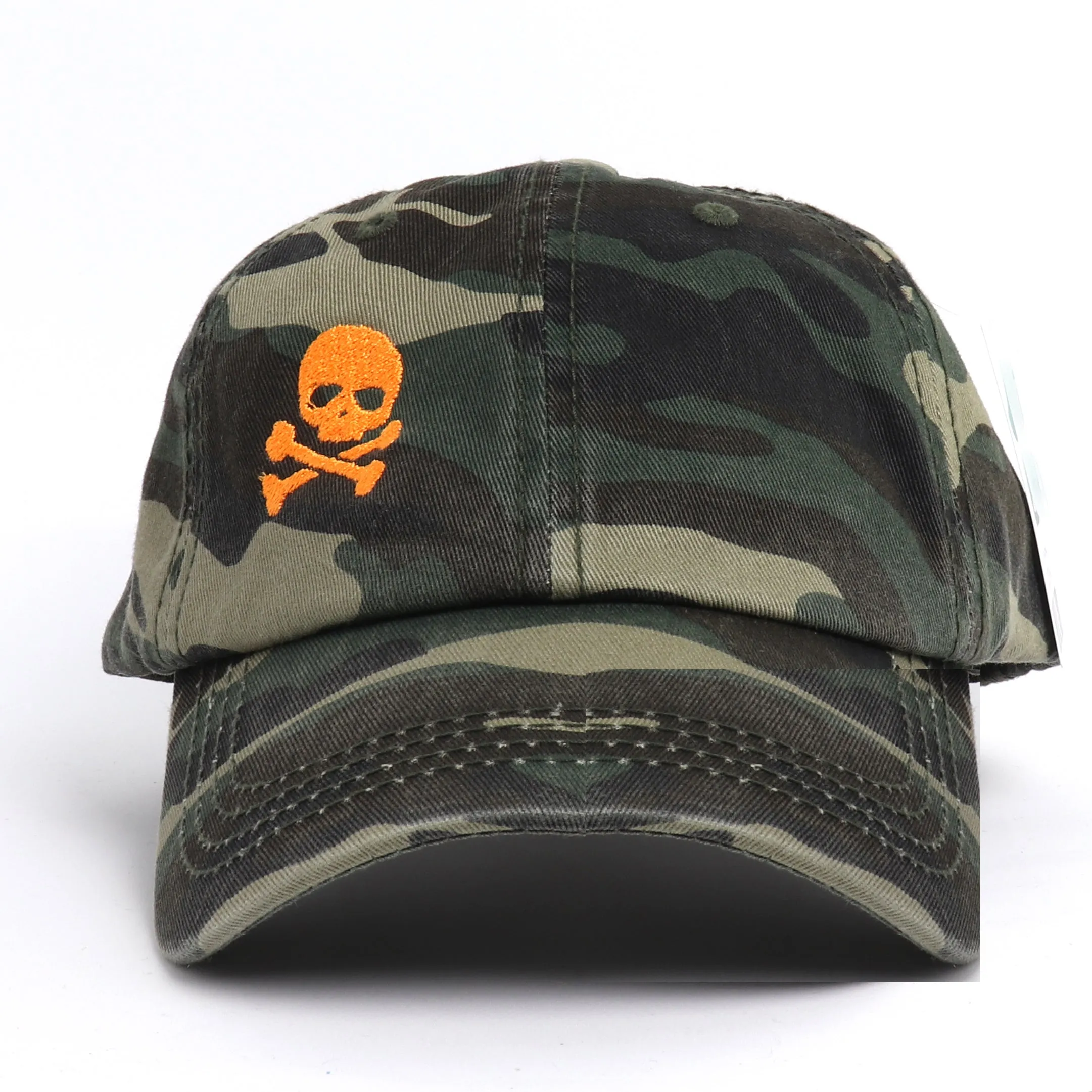 Skull and Crossbone Vintage Camouflage Baseball Cap