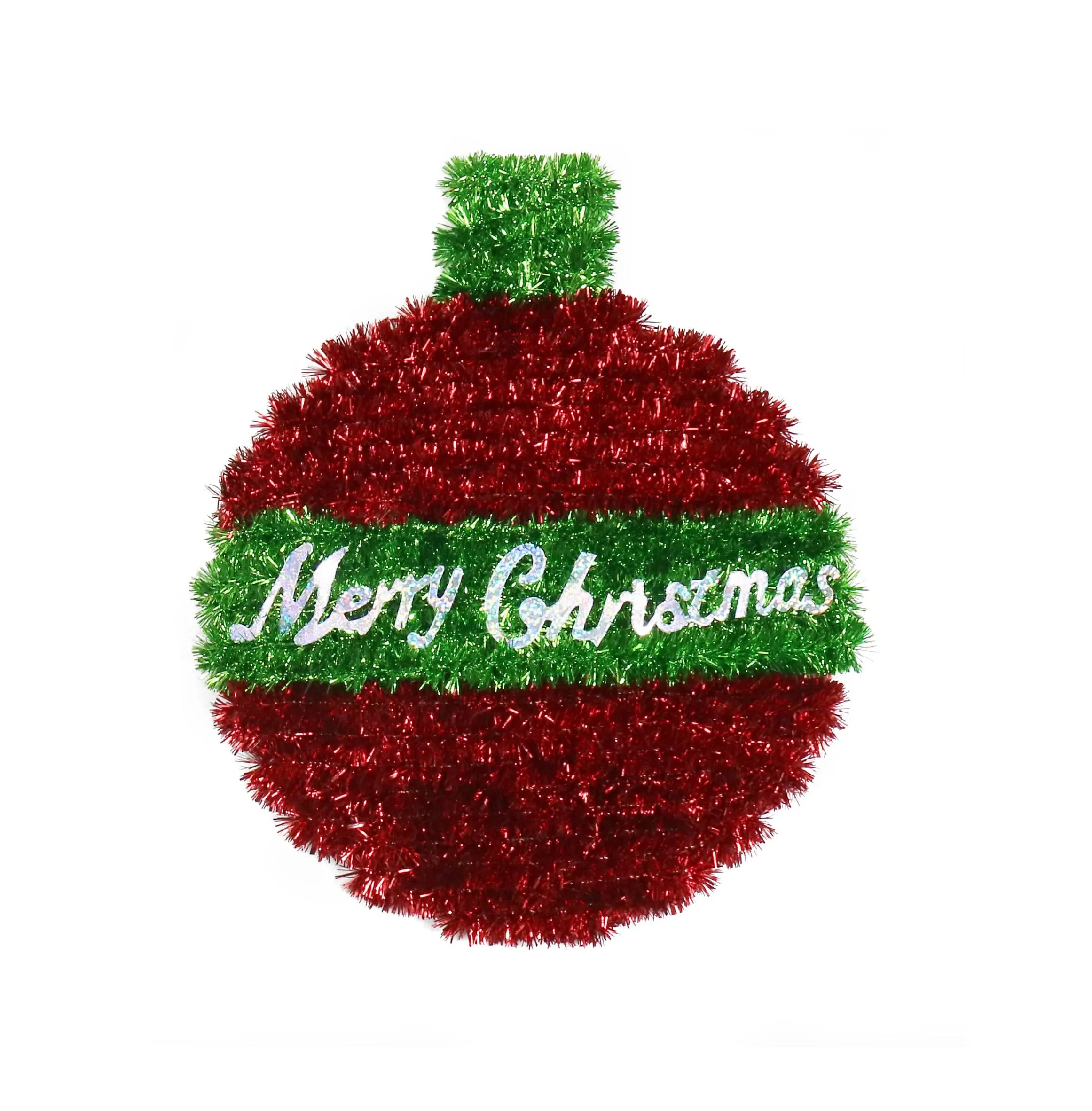 Tinsel Mini Bauble Plaque Asst (23cm)