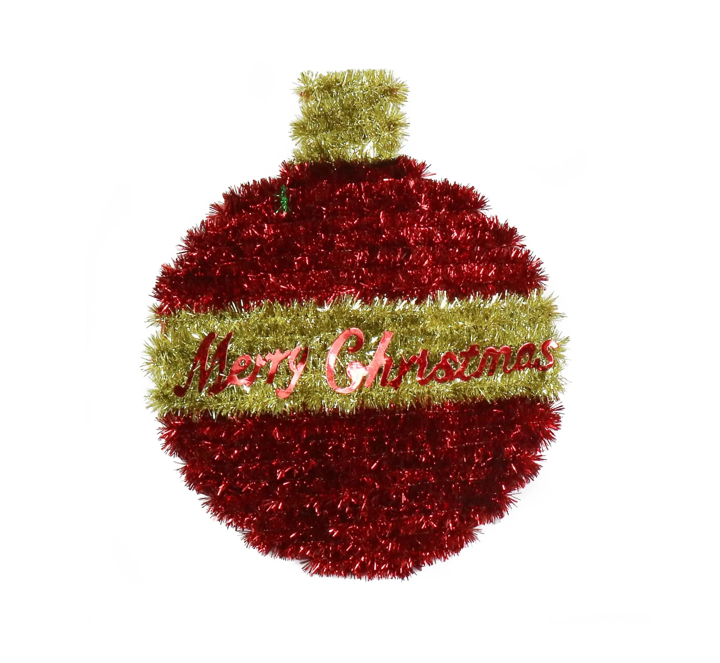 Tinsel Mini Bauble Plaque Asst (23cm)