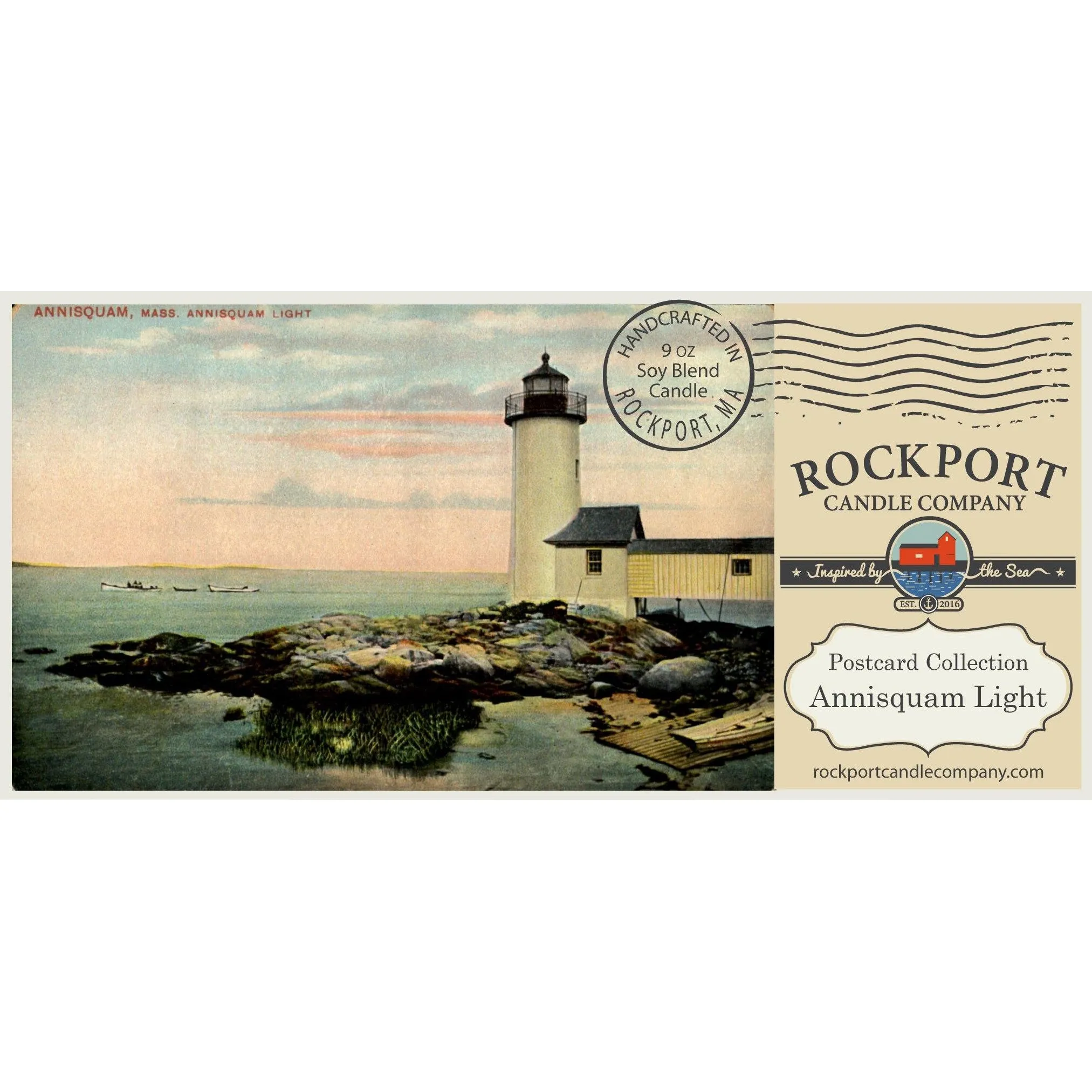 Vintage Postcard Candle - Annisquam Light