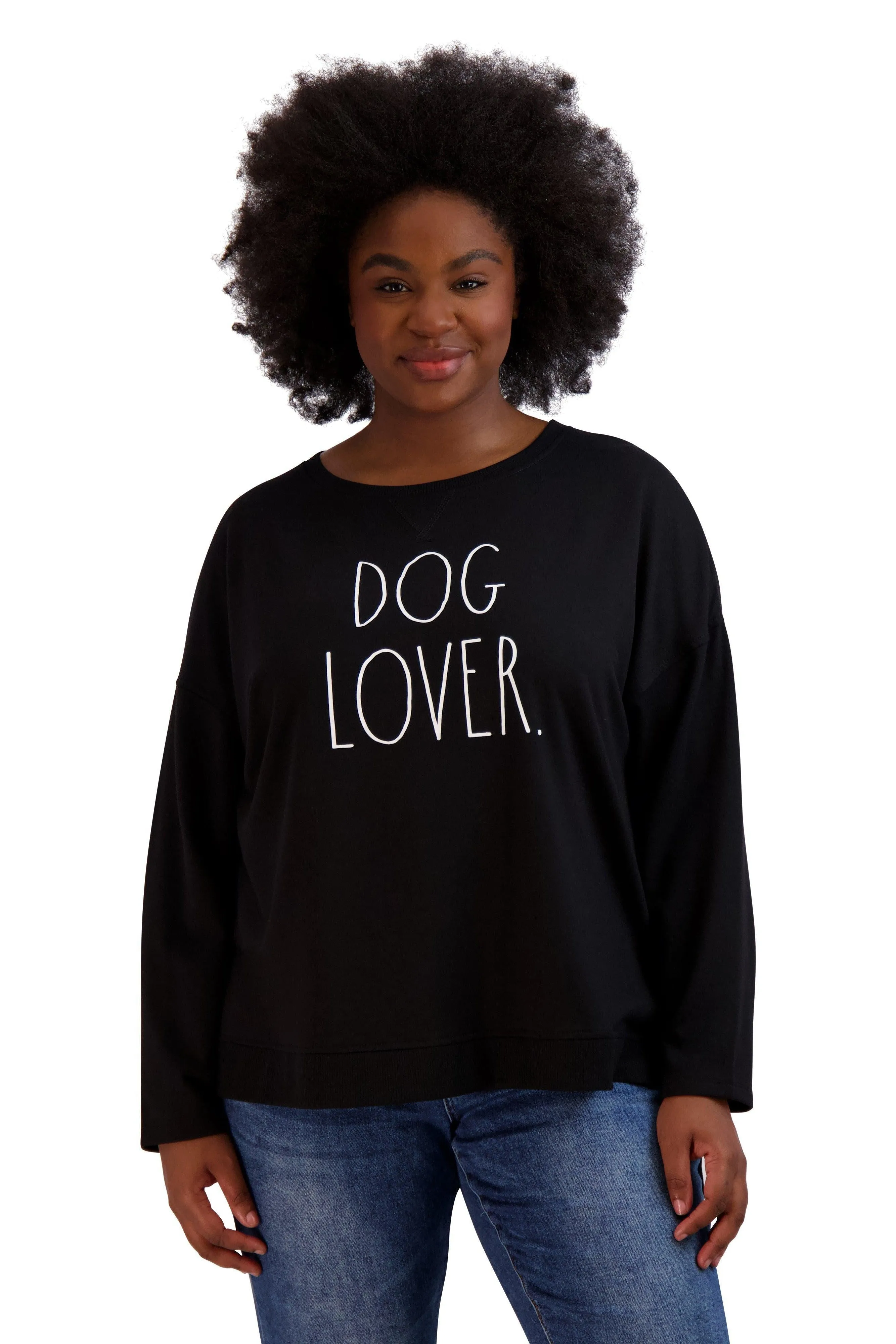 Women's Plus Size "DOG LOVER" HiLo Pullover Sweatshirt