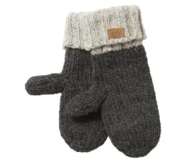 Womens Texting mittens, Wool mittens, Fleece lined inside Charcoal